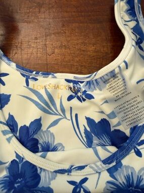 LoveShackFancy  White & Blue Floral bra